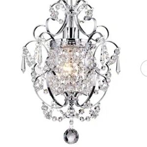 Elegant Crystal Chandelier with Silver Finish